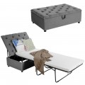 Folding Ottoman Sleeper Bed with Mattress for Guest Bed and Office Nap - Gallery View 3 of 30