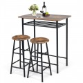 3 Pieces Bar Table Set with 2 Stools - Gallery View 3 of 20