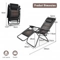 2 Pieces Folding Patio Rattan Zero Gravity Lounge Chair - Gallery View 4 of 36