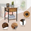 Industrial Nightstand with Drawer and Shelf for Living Room and Bedroom - Gallery View 7 of 11