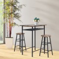 3 Pieces Bar Table Set with 2 Stools - Gallery View 6 of 20