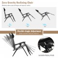 2 Pieces Folding Patio Rattan Zero Gravity Lounge Chair - Gallery View 30 of 36