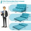 6-Position Foldable Floor Sofa Bed with Detachable Cloth Cover - Gallery View 4 of 51