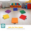 6 Pieces 15 Inch Square Toddler Floor Cushions Set with Handles - Gallery View 8 of 24