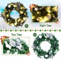 Battery Operated Xmas Wreath with 30 LED Lights - Gallery View 2 of 10