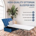 Folding Ottoman Sleeper Bed with Mattress for Guest Bed and Office Nap - Gallery View 12 of 30