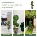 30 Inch Artificial Topiary Triple Ball Tree Indoor and Outdoor UV Protection - Gallery View 13 of 15