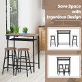 3 Pieces Bar Table Set with 2 Stools - Gallery View 15 of 20