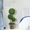 30 Inch Artificial Topiary Triple Ball Tree Indoor and Outdoor UV Protection - Gallery View 1 of 15
