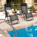 2 Pieces Folding Patio Rattan Zero Gravity Lounge Chair - Gallery View 31 of 36