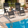 2 Pieces Folding Patio Rattan Zero Gravity Lounge Chair - Gallery View 8 of 36