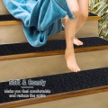 15 Pieces Indoor Non-Slip Stair Carpet Mats for Wooden Steps - Gallery View 7 of 20