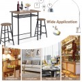 3 Pieces Bar Table Set with 2 Stools - Gallery View 19 of 20