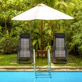 2 Pieces Folding Patio Rattan Zero Gravity Lounge Chair - Gallery View 32 of 36