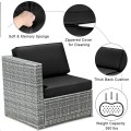 8 Piece Wicker Sofa Rattan Dining Set Patio Furniture with Storage Table - Gallery View 38 of 65