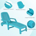 Adjustable Patio Sun Lounger with Weather Resistant Wheels - Gallery View 46 of 57