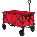 Outdoor Folding Wagon Cart with Adjustable Handle and Universal Wheels - Gallery View 42 of 45