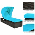 Outdoor Chaise Lounge Chair with Folding Canopy - Gallery View 23 of 24