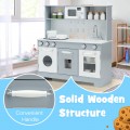 Pretend Play Kitchen Wooden Toy Set for Kids with Realistic Light and Sound - Gallery View 2 of 11