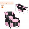 Kids Youth PU Leather Gaming Sofa Recliner with Headrest and Footrest - Gallery View 57 of 65