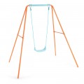 Outdoor Kids Swing Set with Heavy-Duty Metal A-Frame and Ground Stakes - Gallery View 8 of 24
