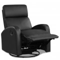 Leather Recliner Chair with 360° Swivel Glider and Padded Seat - Gallery View 27 of 36