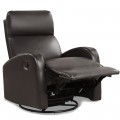Leather Recliner Chair with 360° Swivel Glider and Padded Seat - Gallery View 15 of 36