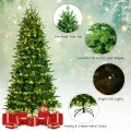 Realistic Pre-Lit Hinged Christmas Tree with Lights and Foot Switch - Gallery View 10 of 37
