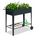 Elevated Planter Box on Wheels with Non-slip Legs and Storage Shelf - Gallery View 10 of 12