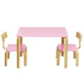 3 Piece Kids Wooden Activity Table and 2 Chairs Set - Gallery View 15 of 24