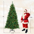 5/6/7 Feet Pre-lit Artificial Hinged Christmas Tree with LED Lights - Gallery View 24 of 30