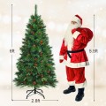 5/6/7 Feet Pre-lit Artificial Hinged Christmas Tree with LED Lights - Gallery View 14 of 30