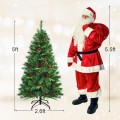 5/6/7 Feet Pre-lit Artificial Hinged Christmas Tree with LED Lights - Gallery View 4 of 30