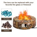 40,000 BTU Stone Gas Fire Stove Pit for Outdoor Patio Garden Backyard - Gallery View 21 of 24