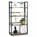 4-Tier Folding Bookshelf No-Assembly Industrial Bookcase Display Shelves - Gallery View 8 of 12