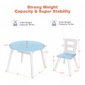 Wood Activity Kids Table and Chair Set with Center Mesh Storage - Gallery View 4 of 57