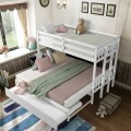 Twin Pull-Out Bunk Bed with Trundle Wooden Ladder - Gallery View 18 of 22