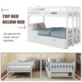 Twin Pull-Out Bunk Bed with Trundle Wooden Ladder - Gallery View 16 of 22