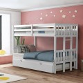 Twin Pull-Out Bunk Bed with Trundle Wooden Ladder - Gallery View 17 of 22