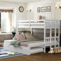 Twin Pull-Out Bunk Bed with Trundle Wooden Ladder - Gallery View 12 of 22