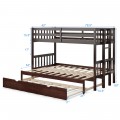 Twin Pull-Out Bunk Bed with Trundle Wooden Ladder - Gallery View 4 of 22