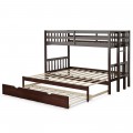 Twin Pull-Out Bunk Bed with Trundle Wooden Ladder - Gallery View 9 of 22