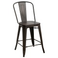 Set of 4 Industrial Metal Counter Stool Dining Chairs with Removable Backrest - Gallery View 20 of 23