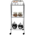 3 Tier Mesh Wire Organizers Rolling Utility Cart with Wheels for Bathroom - Gallery View 4 of 11