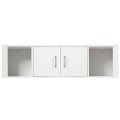 Wall Mounted Floating 2 Door Desk Hutch Storage Shelves - Gallery View 18 of 23