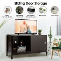 Wooden TV Stand with Sliding Doors for TVs up to 50 Inch