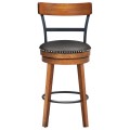 25.5 Inch 360-Degree Bar Swivel Stools with Leather Padded