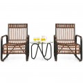 3 Pieces Patio Rattan Conversational Furniture Set - Gallery View 8 of 10