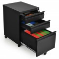 3-Drawer Mobile Convenient Filing Cabinet Stee with Lock - Gallery View 8 of 24