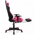 PU Leather Gaming Chair with USB Massage Lumbar Pillow and Footrest - Gallery View 21 of 44
